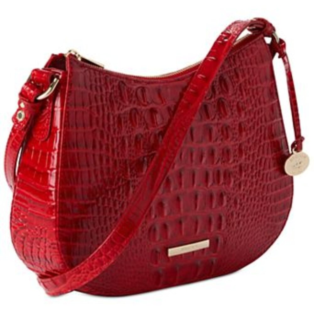 NWT BRAHMIN Shayna Carnation (Red) Melbourne Leather Crossbody